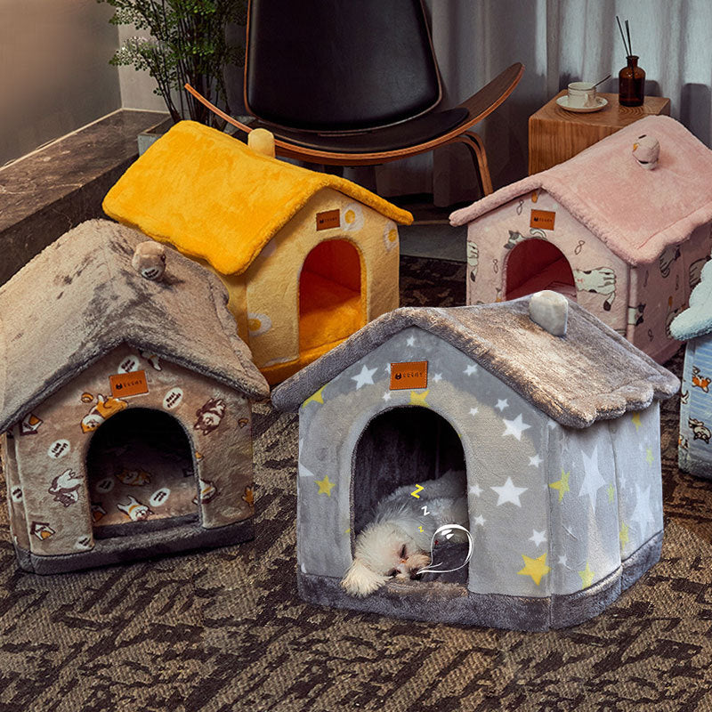 Foldable Dog House Pet Cat Bed Winter Dog Villa Sleep Kennel Remova... - Zyrawave