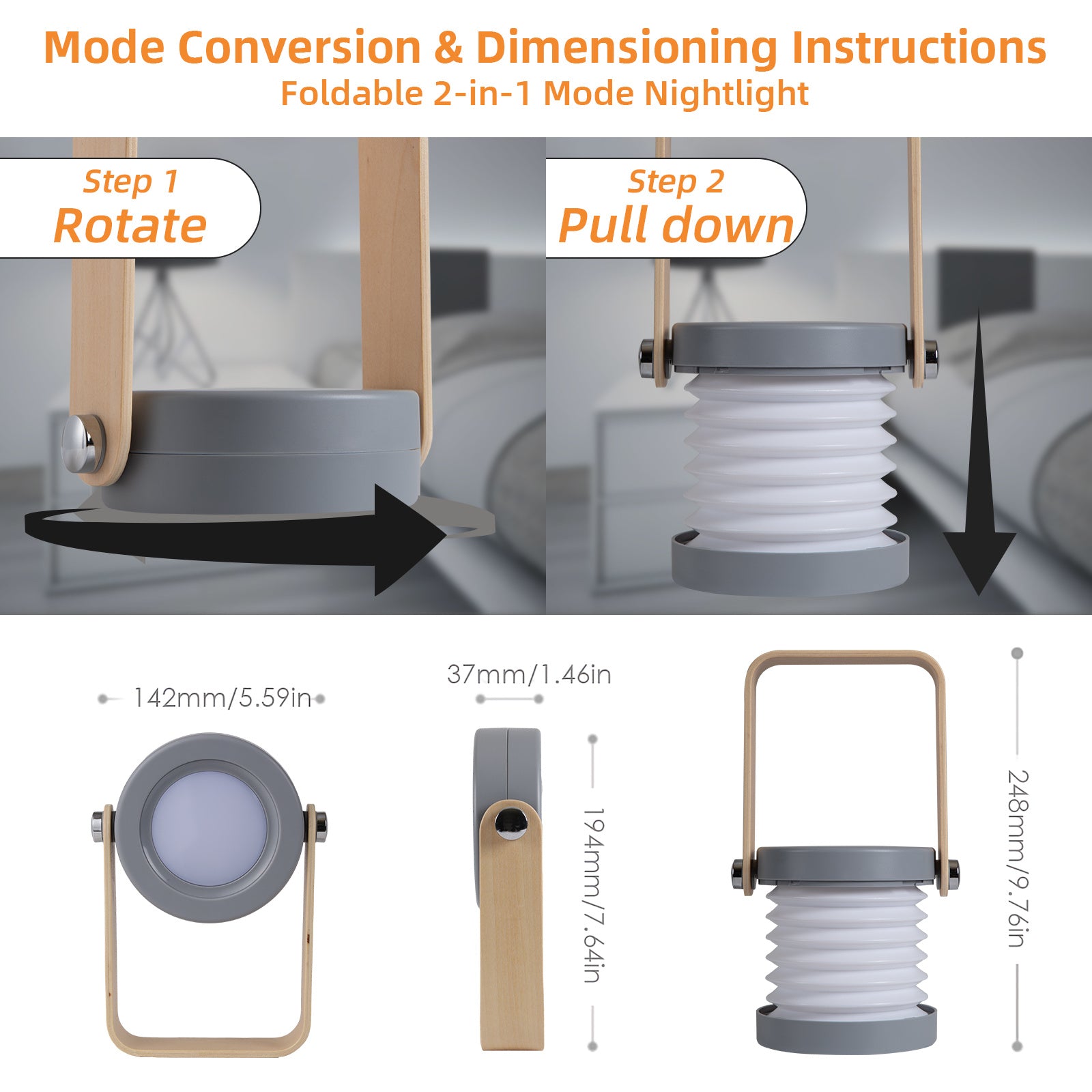 Portable LED Camping Lantern | Telescopic, Folding USB Night Light