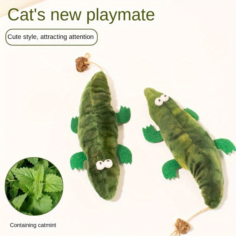 Plush Alligator Catnip Toy Durable Plant Based Cat Toy With A Peppe... - Zyrawave