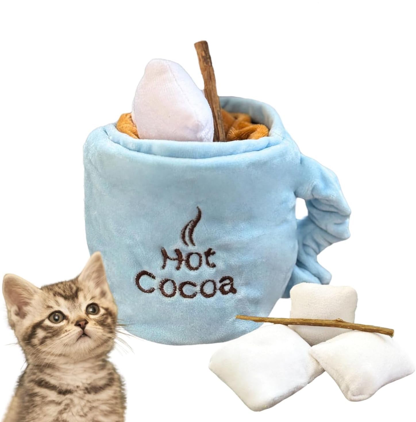 Catnip Toys For Cats Hot Cocoa Cat Treat Puzzle Interactive Cat Che... - Zyrawave