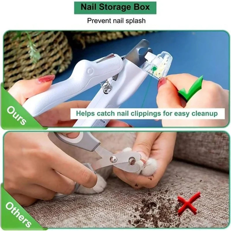 Pet Nail Clippers With LED Light Dogs Cat Nail Scissors Professional Trimmer Tool Care Grooming Supplies - Zyrawave