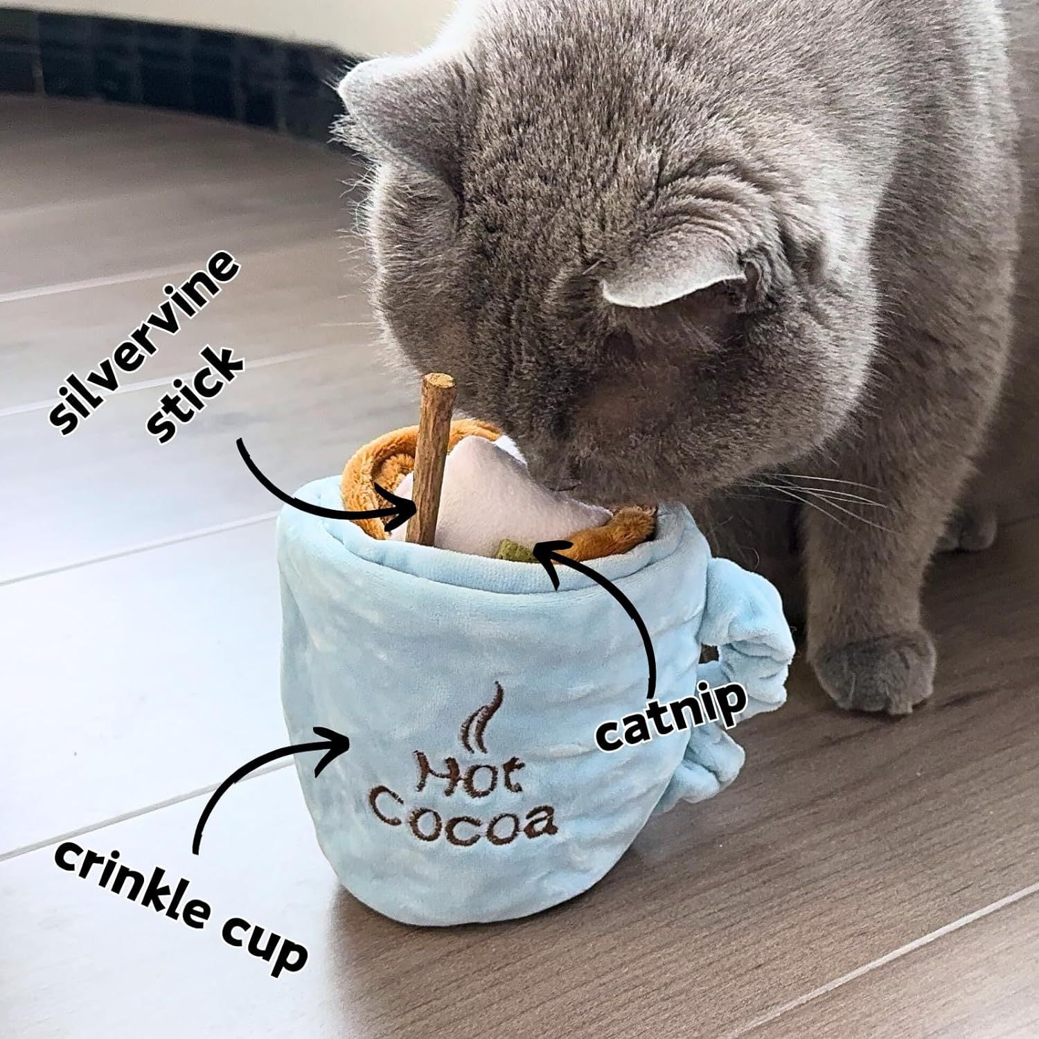 Catnip Toys For Cats Hot Cocoa Cat Treat Puzzle Interactive Cat Che... - Zyrawave