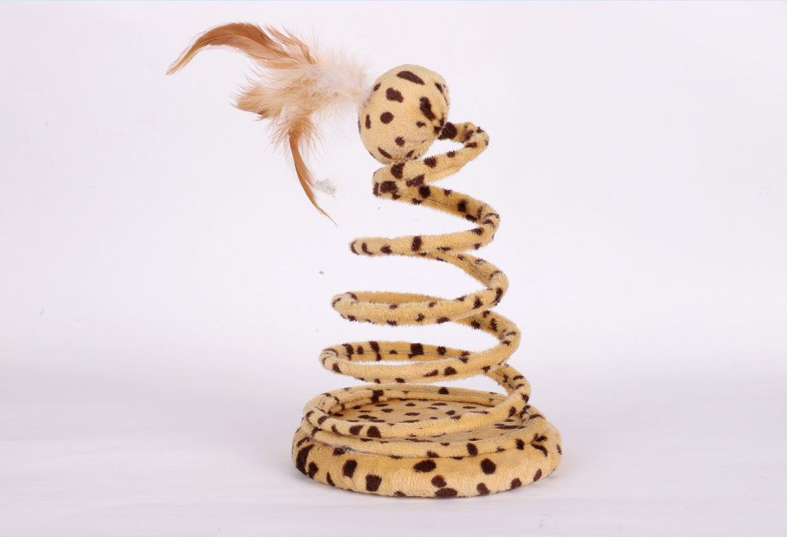 Missy Spring Snake Shape Toy With Feather & Ball - Zyrawave