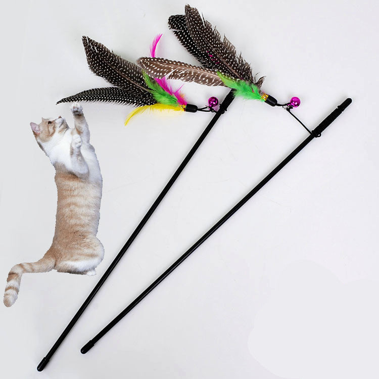 Pearl Bird Funny Cat Stick Feather Pet Toy Bell Funny Cat Stick - Zyrawave