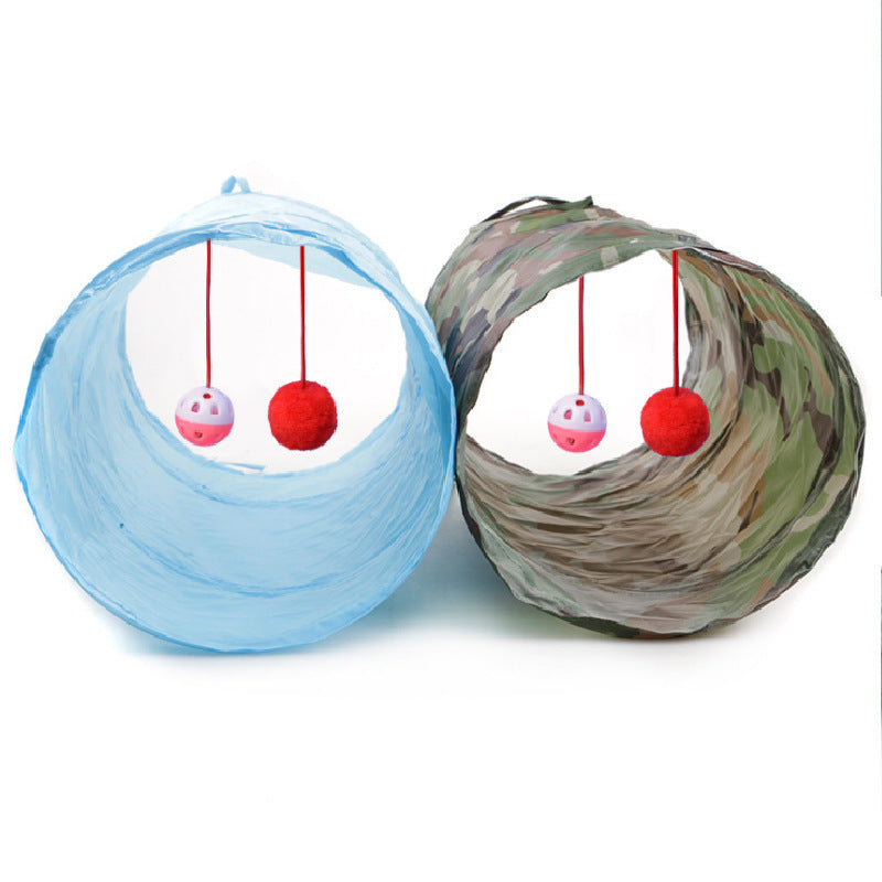 Pet Puzzle Cat Toy Collapsible Cat Tunnel Ringing Paper Cat Passage - Zyrawave