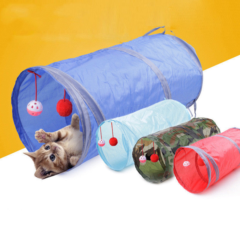 Pet Puzzle Cat Toy Collapsible Cat Tunnel Ringing Paper Cat Passage - Zyrawave