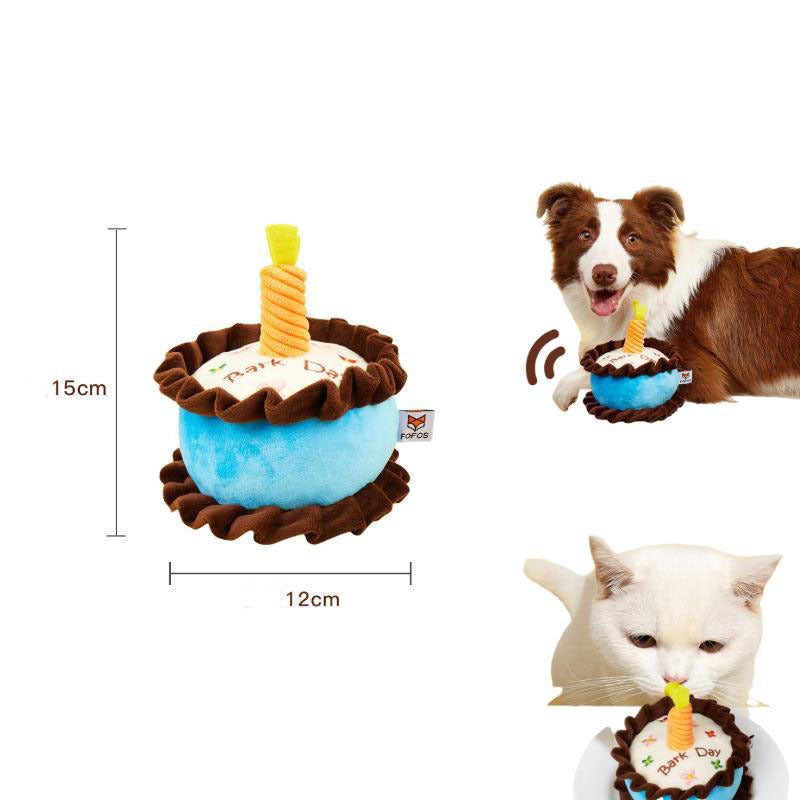 Bite-resistant Teething Vocal Catnip Birthday Cake Toy - Zyrawave
