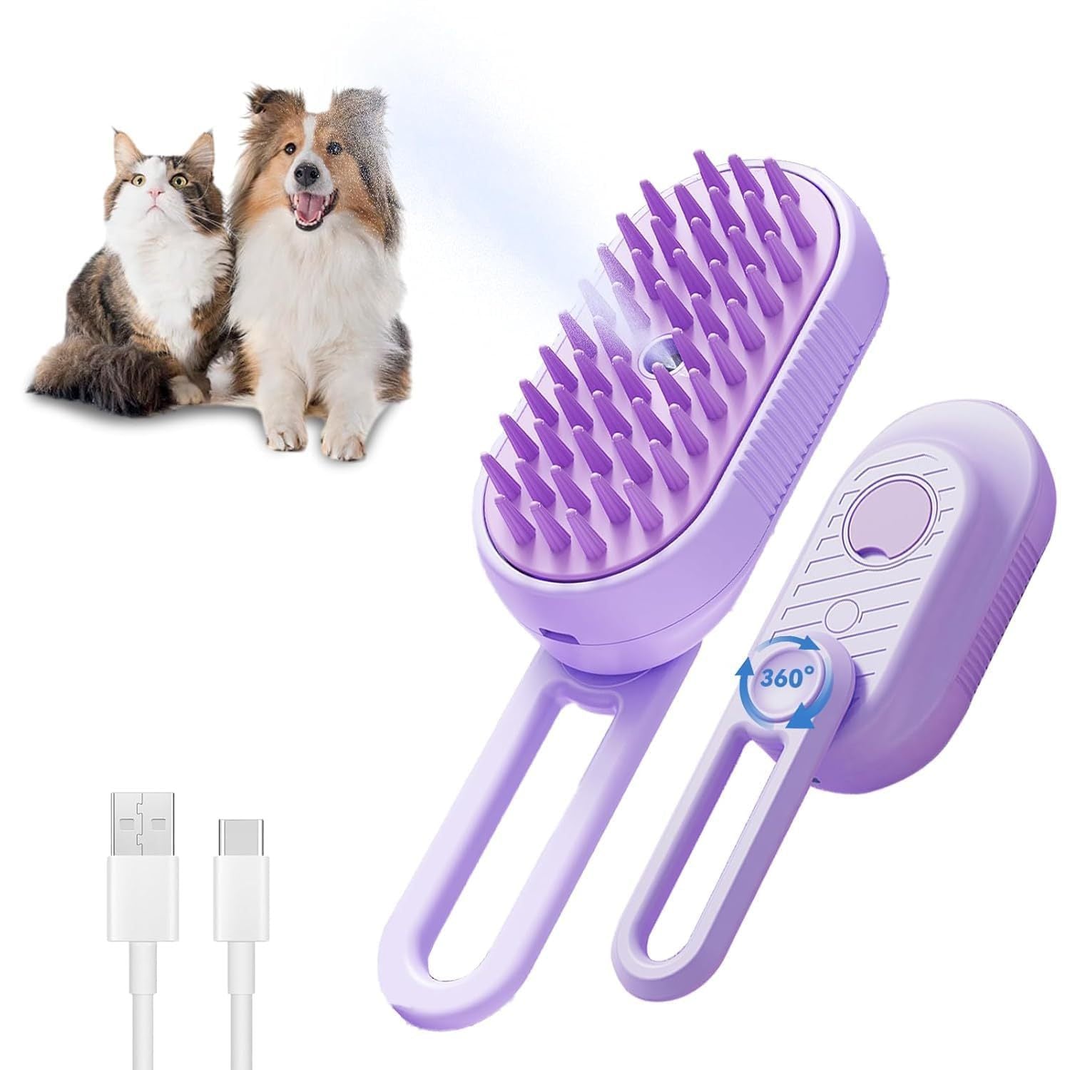 Cat Steam Brush For Shedding 3 In 1 Cat Steamy Brush Cleanser With ... - Zyrawave