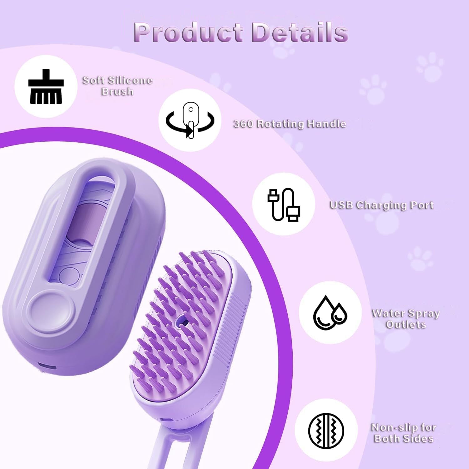 Cat Steam Brush For Shedding 3 In 1 Cat Steamy Brush Cleanser With ... - Zyrawave