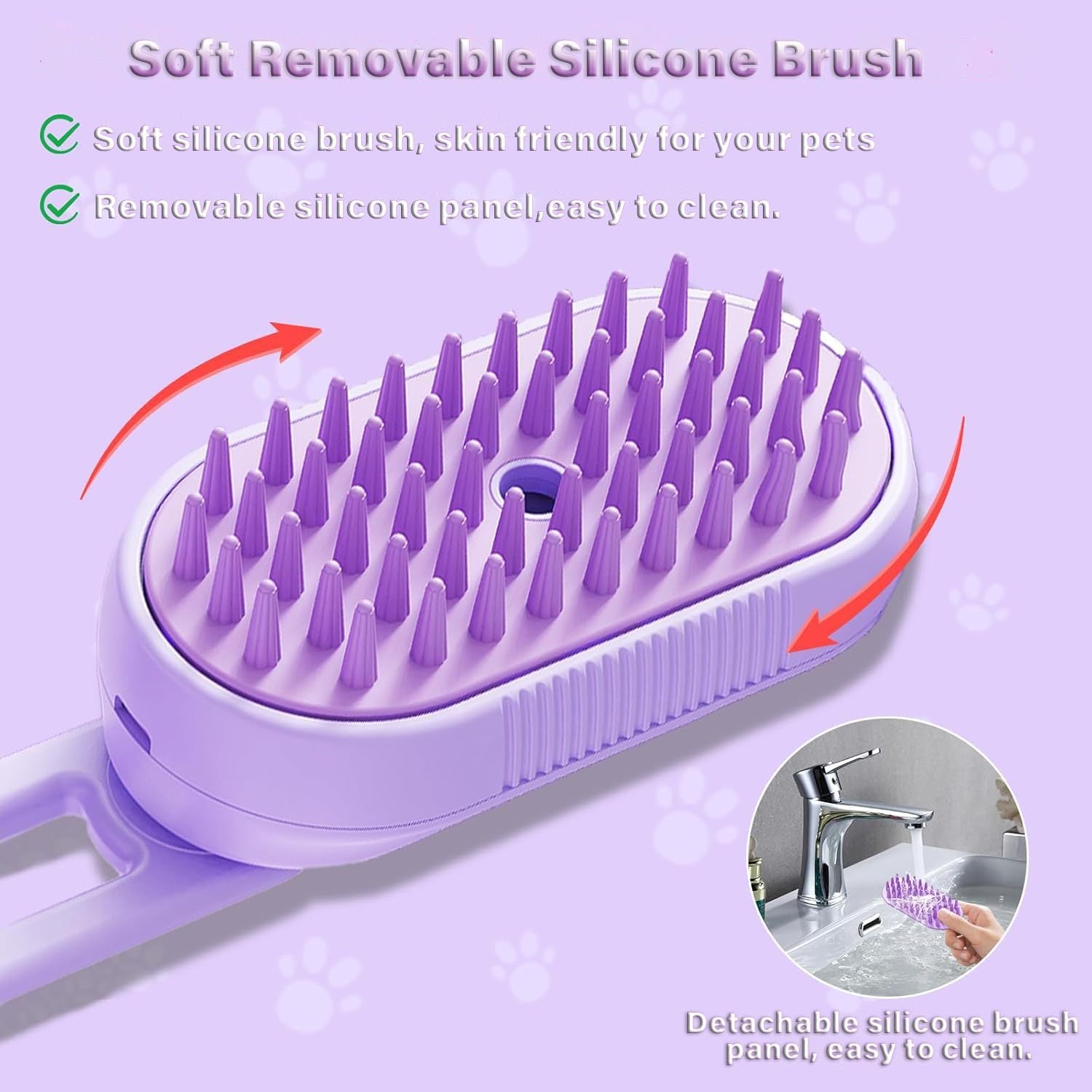Cat Steam Brush For Shedding 3 In 1 Cat Steamy Brush Cleanser With ... - Zyrawave