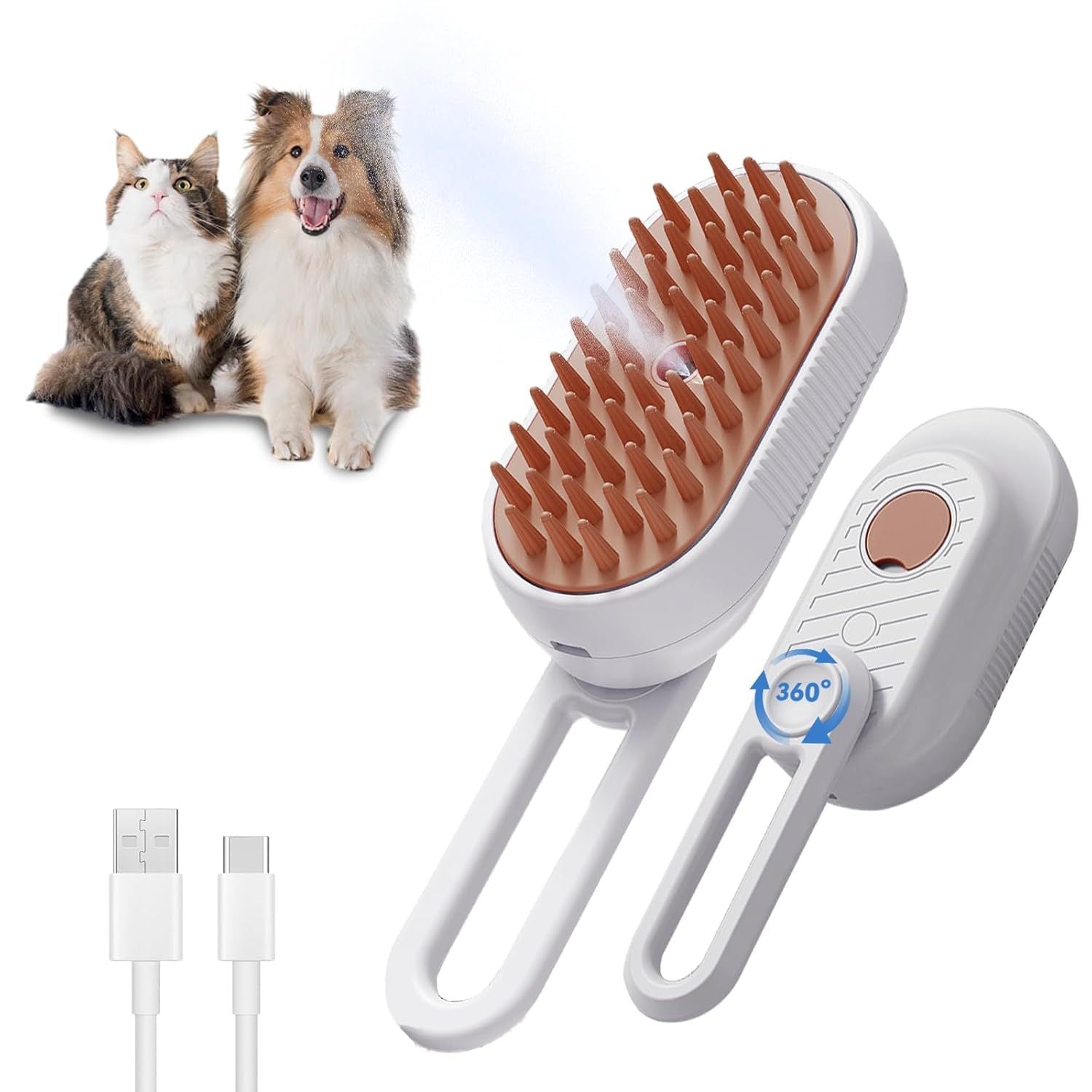 Cat Steam Brush For Shedding 3 In 1 Cat Steamy Brush Cleanser With ... - Zyrawave