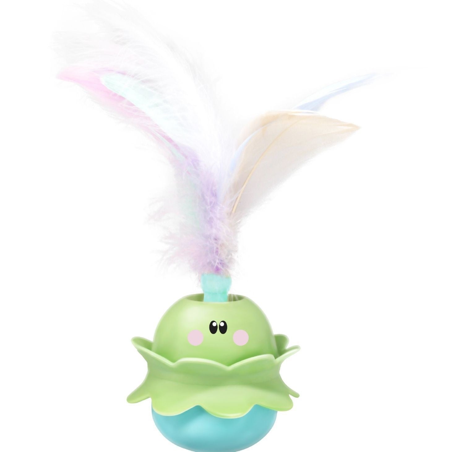 Rotating Self-Hi Relieving Stuffy Cat Teaser Feather Pet Toy - Zyrawave