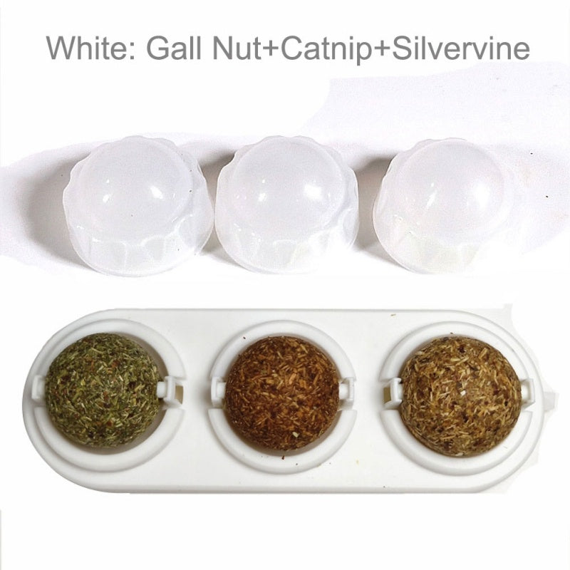 3pcs  Lot Self-adhesive Rotated Catnip Lick Ball - Zyrawave