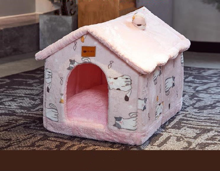Foldable Dog House Pet Cat Bed Winter Dog Villa Sleep Kennel Remova... - Zyrawave