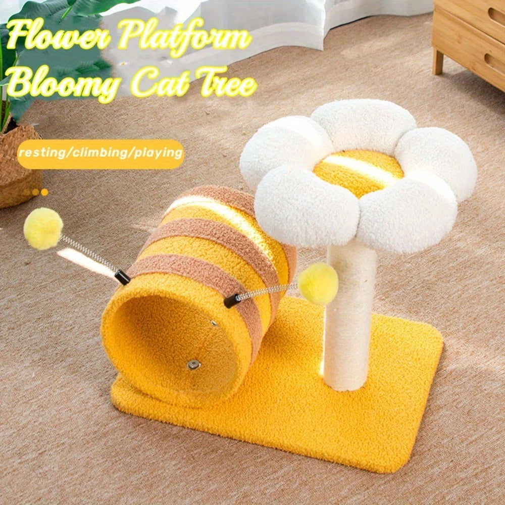 Bee Cat Climbing Frame Sisal Cat Scratching Board No Debris Or Occu... - Zyrawave