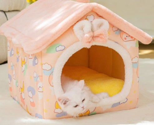 Foldable Dog House Pet Cat Bed Winter Dog Villa Sleep Kennel Remova... - Zyrawave