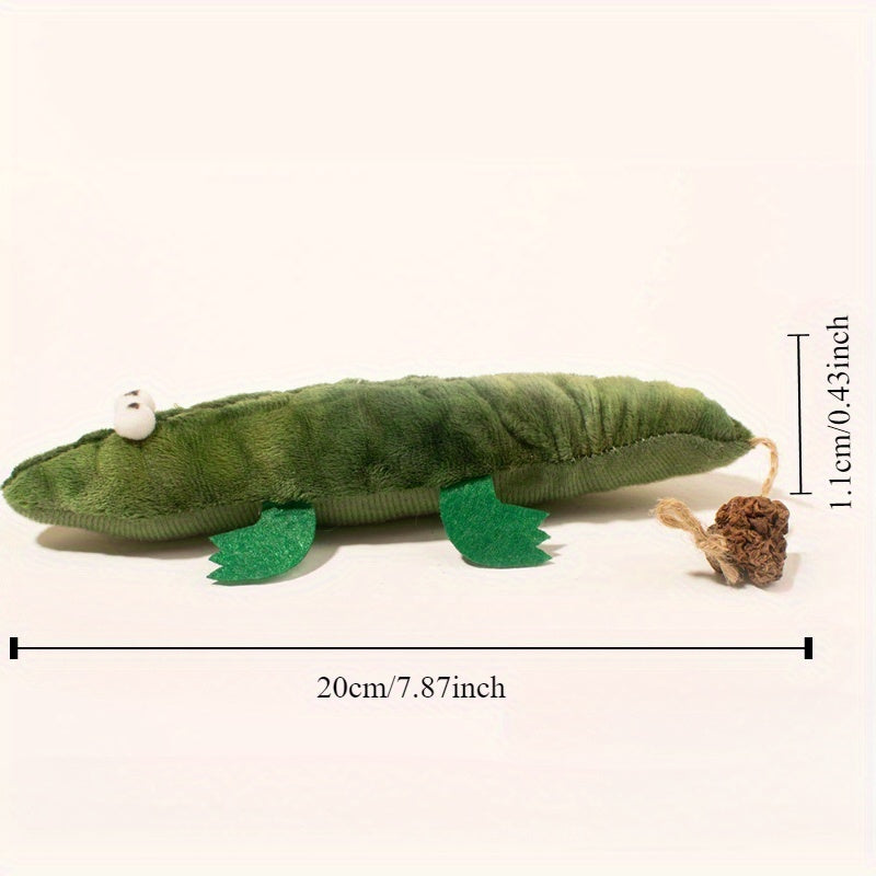 Plush Alligator Catnip Toy Durable Plant Based Cat Toy With A Peppe... - Zyrawave