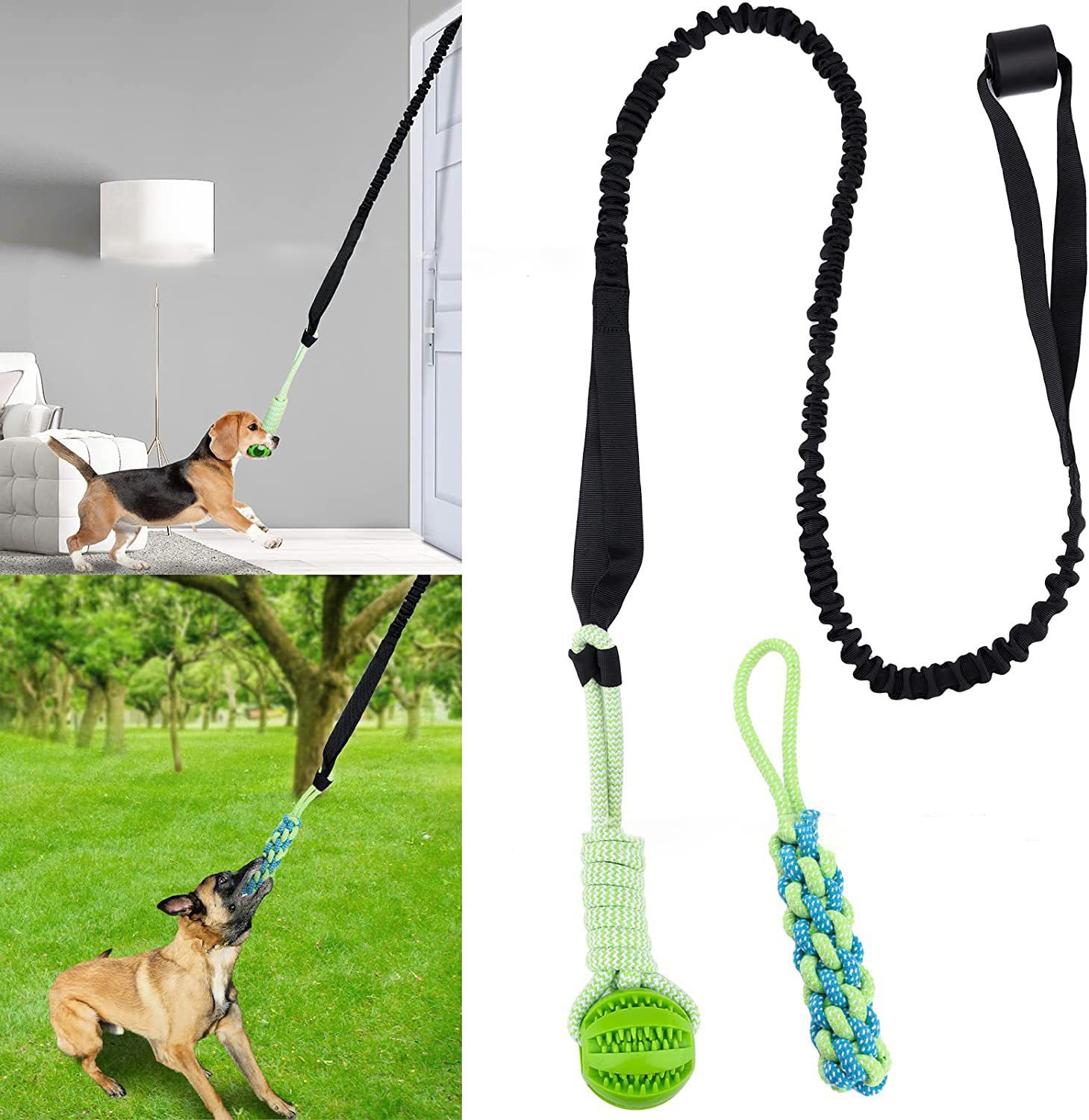 Dog Tug Of War Rope Molar Cleaning Tooth Bite Rope Toy Outdoor Inner - Zyrawave