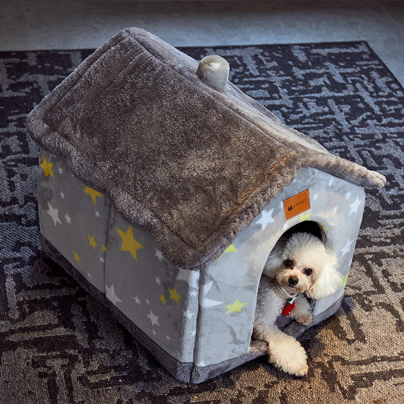 Foldable Dog House Pet Cat Bed Winter Dog Villa Sleep Kennel Remova... - Zyrawave