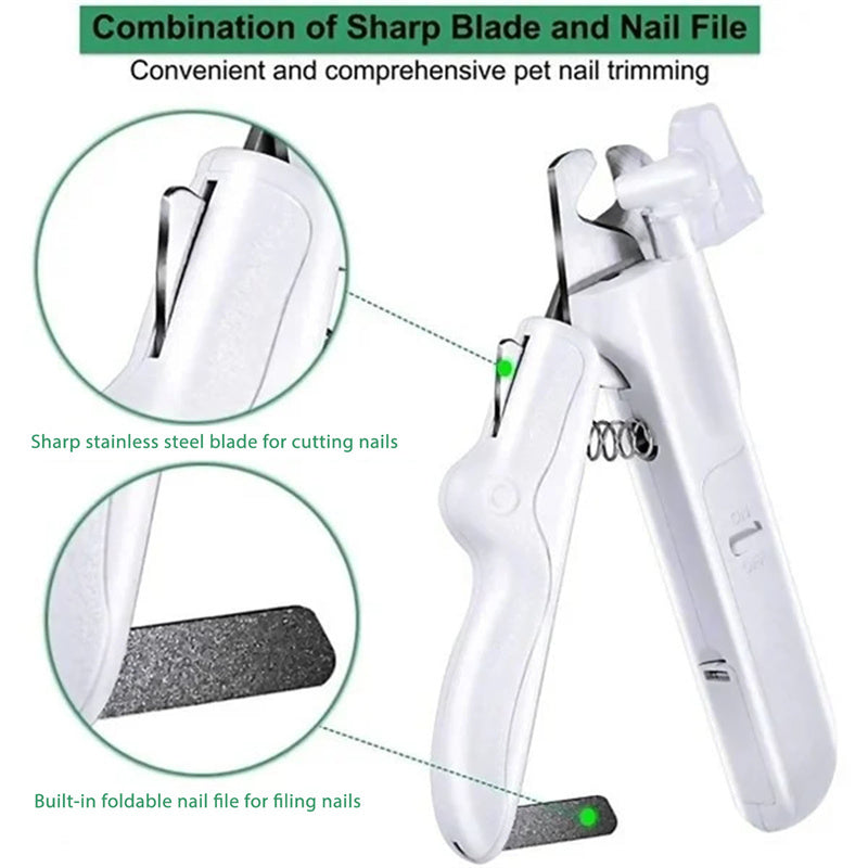 Pet Nail Clippers With LED Light Dogs Cat Nail Scissors Professional Trimmer Tool Care Grooming Supplies - Zyrawave