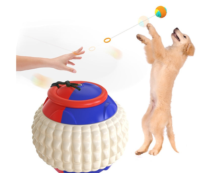 New Pet Draw Rope Hand Throwing Ball ABS Grinding Teeth Resistant Chew Dog Training Ball - Zyrawave