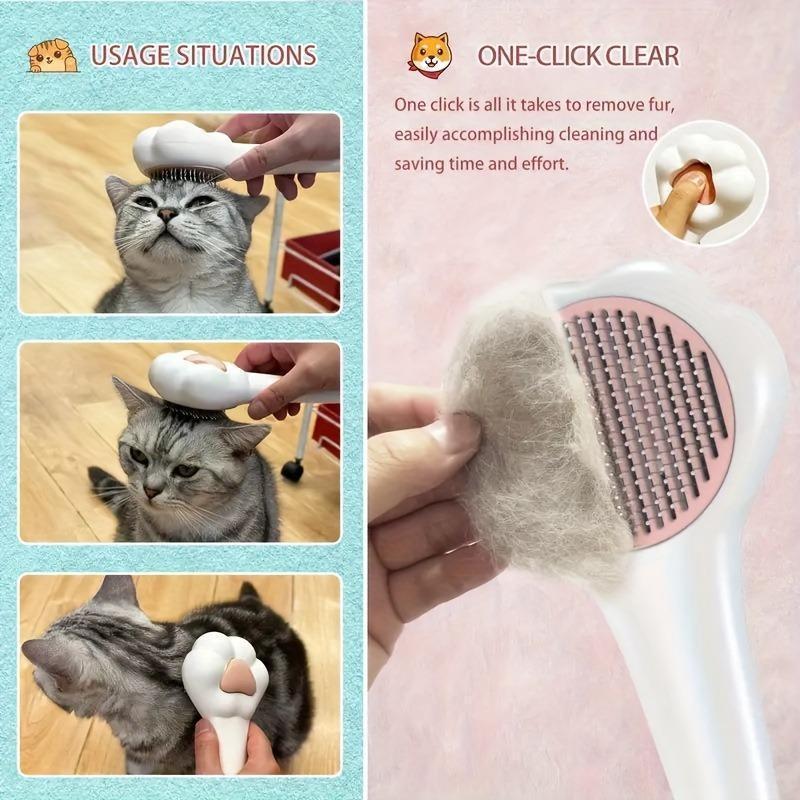 Paw-Shaped Pet Hair Removal Massage Comb – Dog Grooming Brush, Shedding Tool for Pets - Zyrawave
