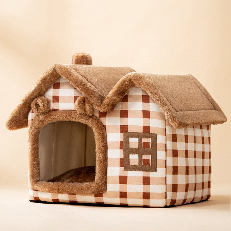 Foldable Dog House Pet Cat Bed Winter Dog Villa Sleep Kennel Remova... - Zyrawave