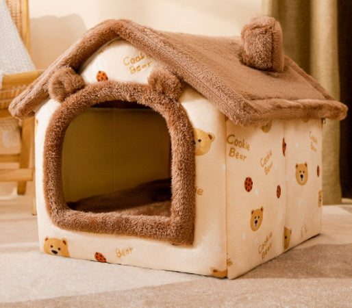 Foldable Dog House Pet Cat Bed Winter Dog Villa Sleep Kennel Remova... - Zyrawave
