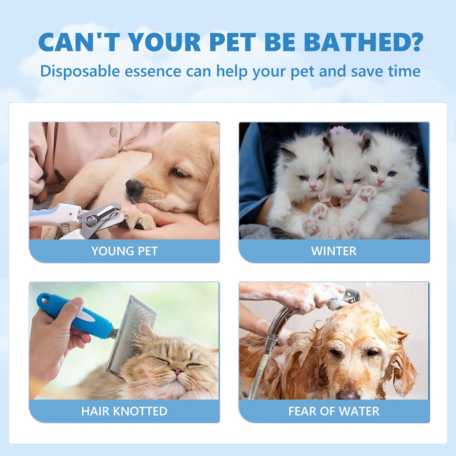 Pet Disposable Essence Dogs And Cats Clean Hair - Zyrawave