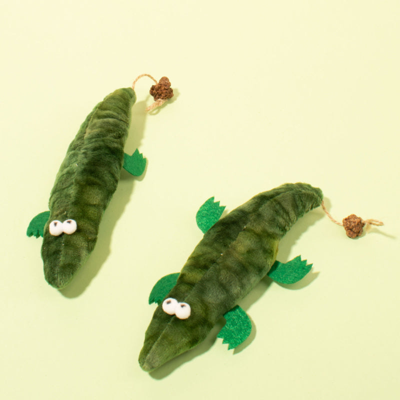 Plush Alligator Catnip Toy Durable Plant Based Cat Toy With A Peppe... - Zyrawave