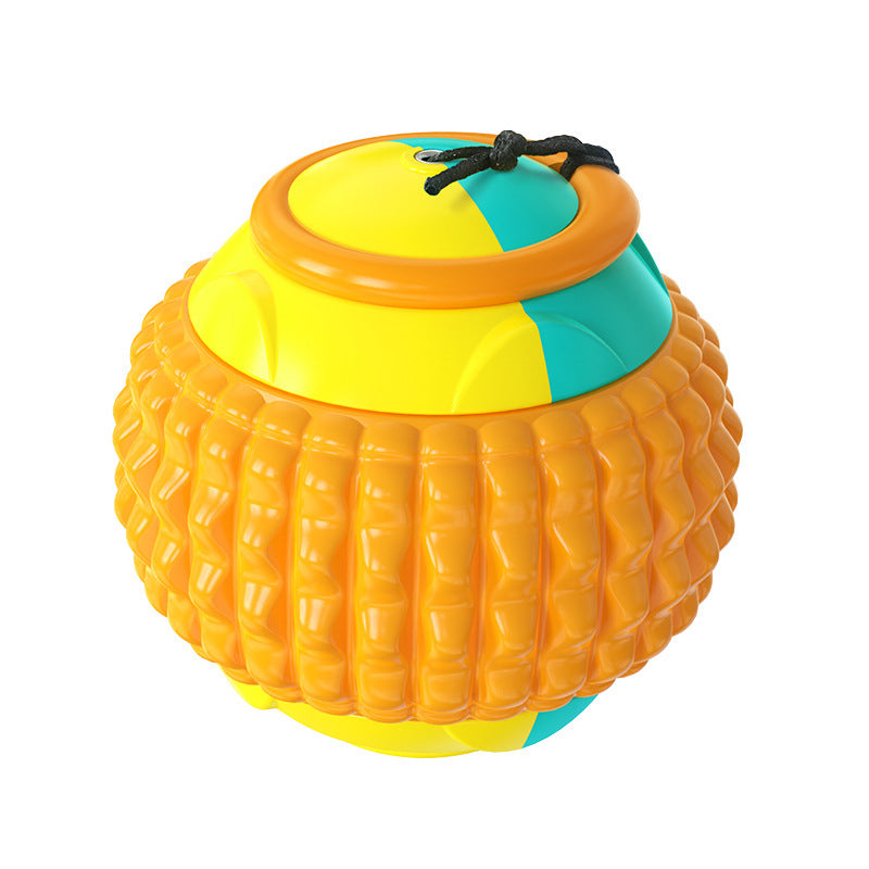 New Pet Draw Rope Hand Throwing Ball ABS Grinding Teeth Resistant Chew Dog Training Ball - Zyrawave