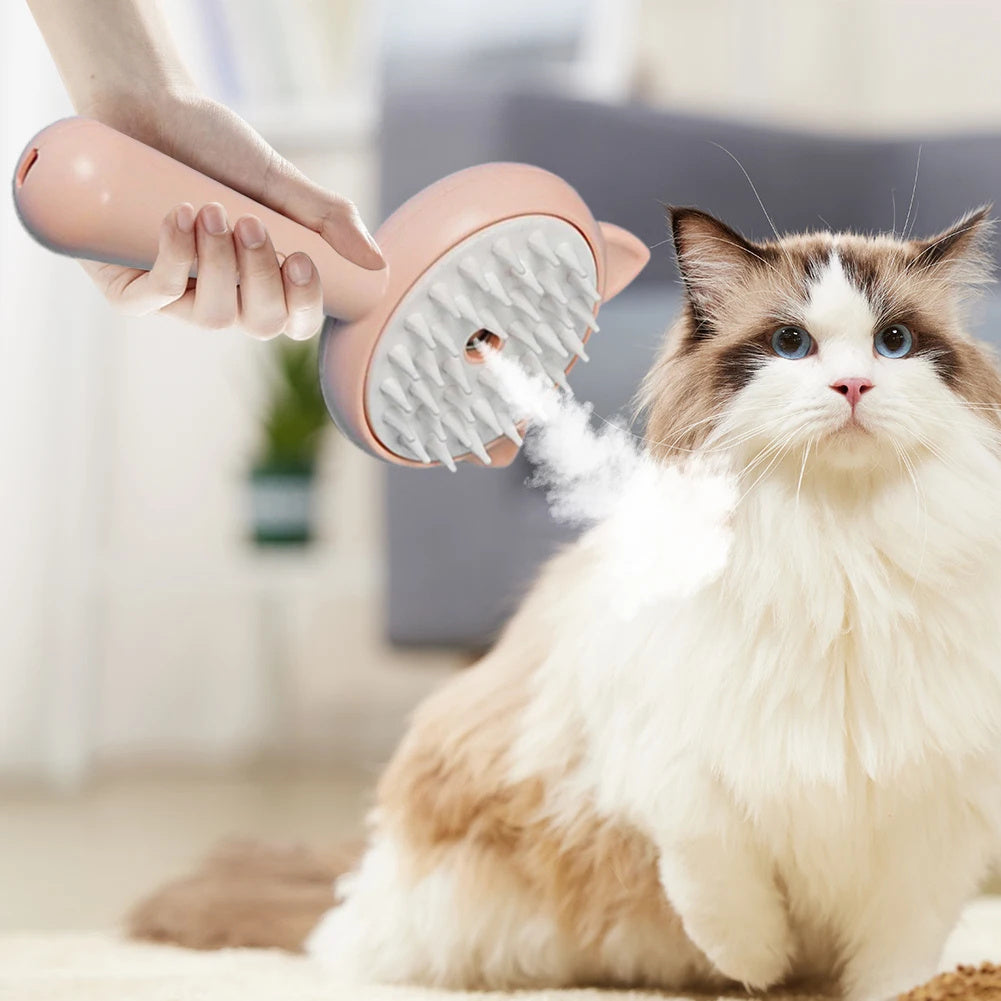 Hair Cleaning Brush With Mist Multifunctional Cat Grooming Brush Rechargeable Self Cleaning Slicker Brush For Pets Dogs & Cats Pet Products - Zyrawave