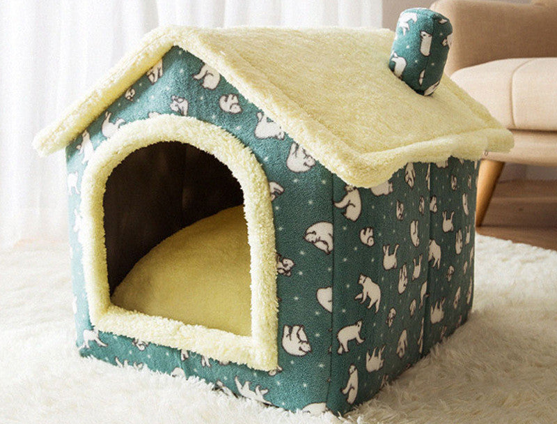 Foldable Dog House Pet Cat Bed Winter Dog Villa Sleep Kennel Remova... - Zyrawave