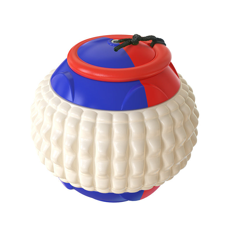 New Pet Draw Rope Hand Throwing Ball ABS Grinding Teeth Resistant Chew Dog Training Ball - Zyrawave