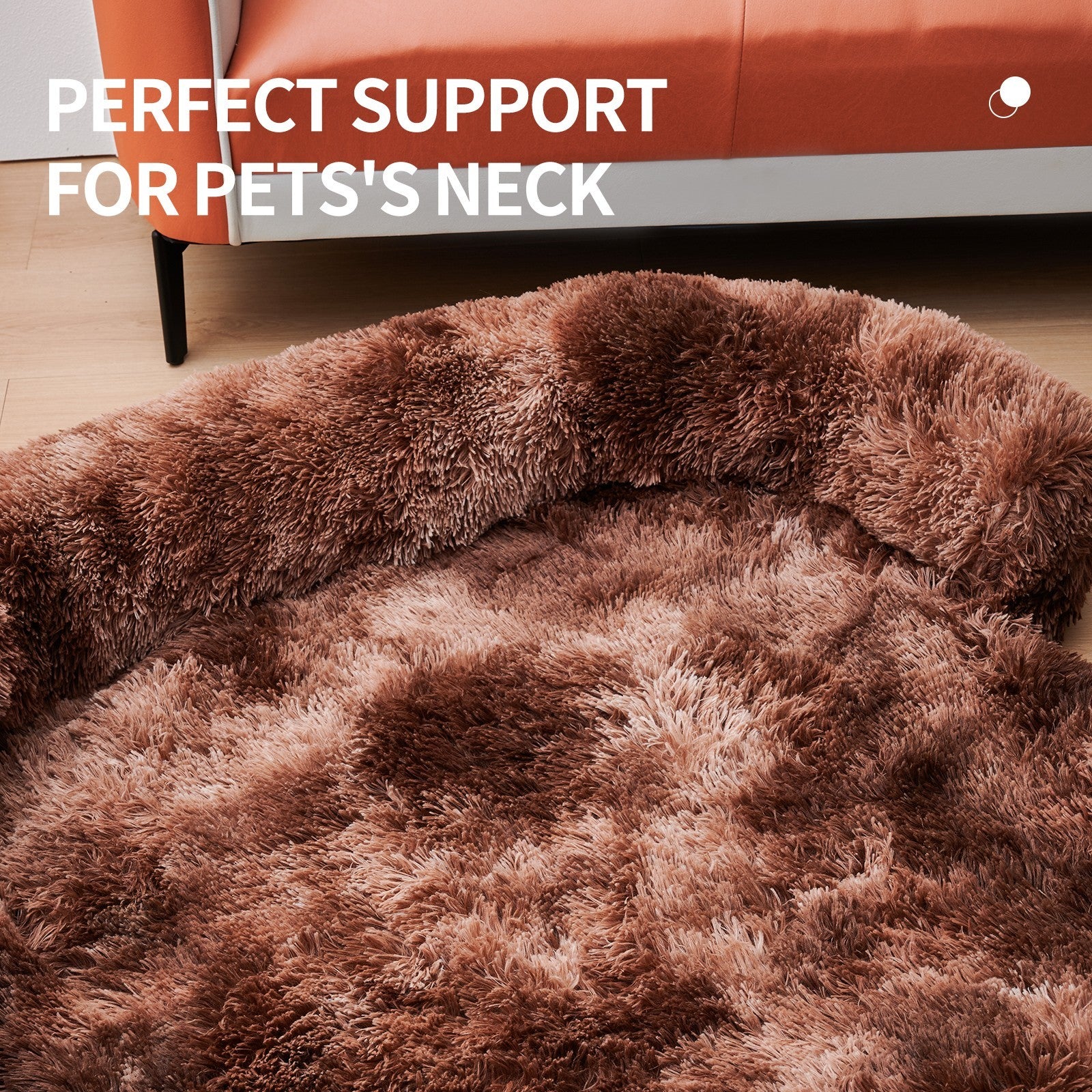 Calming Dog Bed Fluffy Plush Dog Mat For Furniture Protector With Z... - Zyrawave