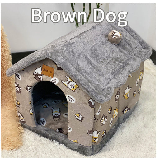 Foldable Dog House Pet Cat Bed Winter Dog Villa Sleep Kennel Remova... - Zyrawave