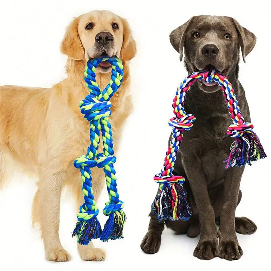Heavy-Duty Rope Knot Dog Toys For Large Breeds Dental Health Chew And Interactive Tug Of War Play Pet Supplies - Zyrawave