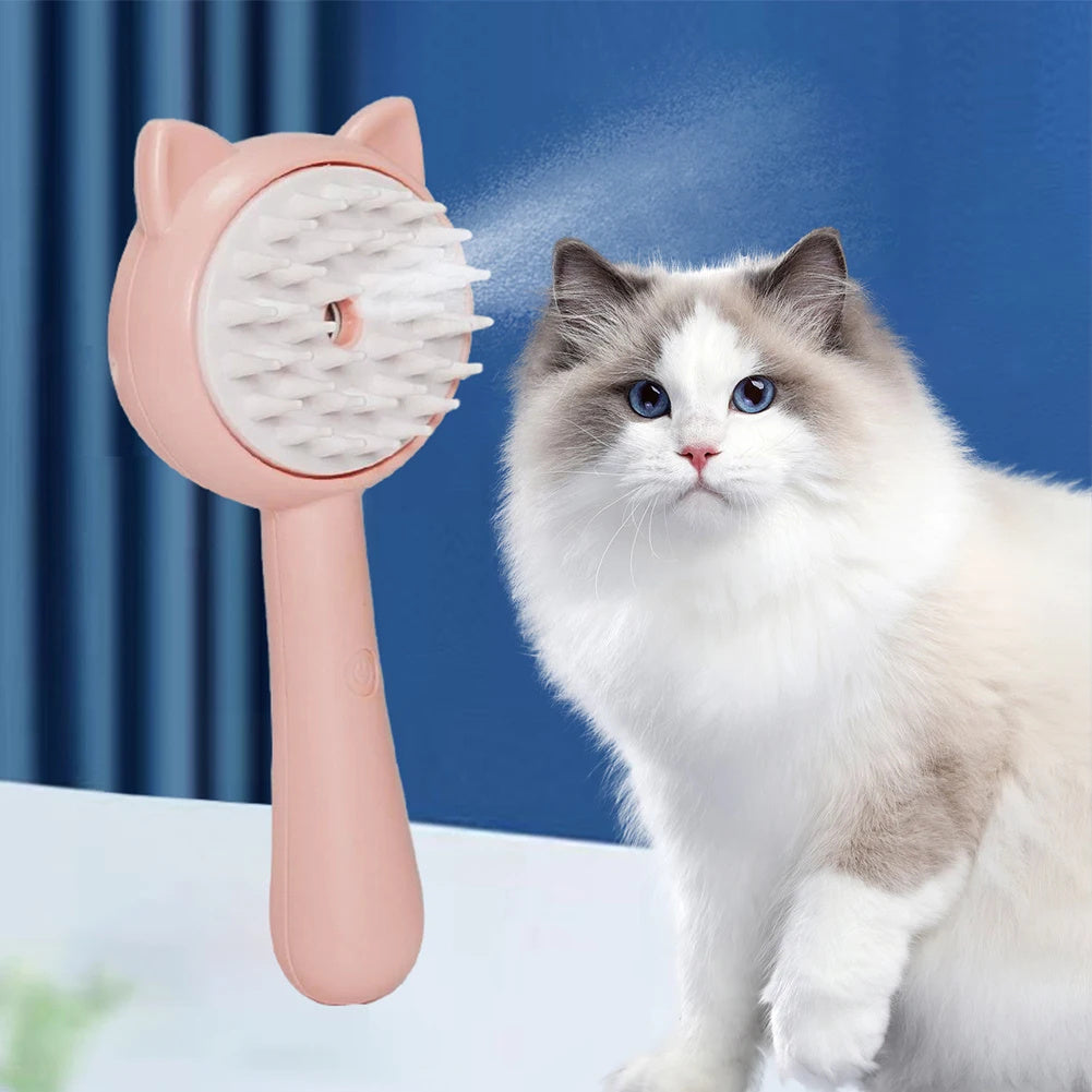 Hair Cleaning Brush With Mist Multifunctional Cat Grooming Brush Rechargeable Self Cleaning Slicker Brush For Pets Dogs & Cats Pet Products - Zyrawave