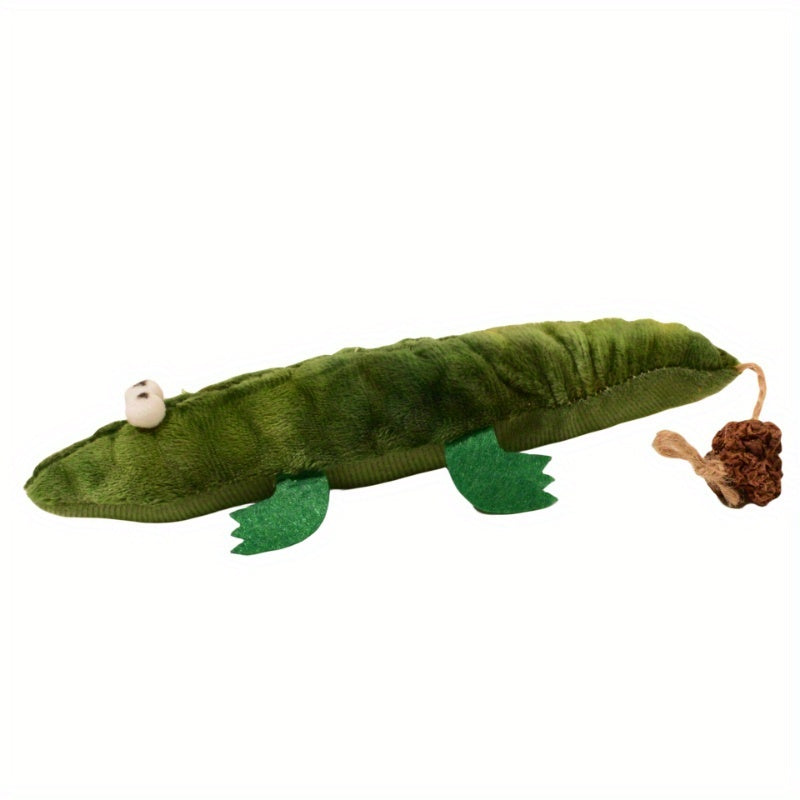 Plush Alligator Catnip Toy Durable Plant Based Cat Toy With A Peppe... - Zyrawave