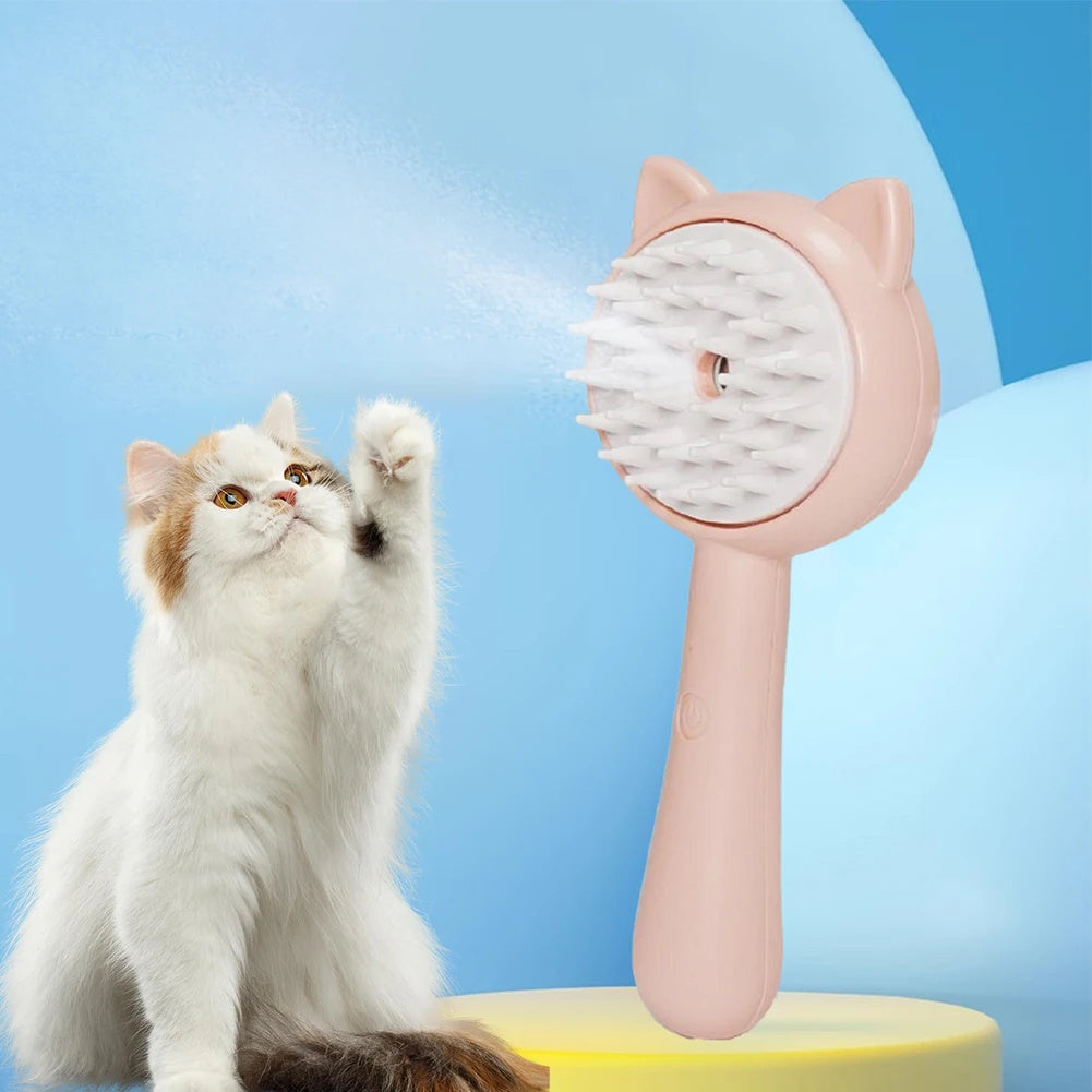 Hair Cleaning Brush With Mist Multifunctional Cat Grooming Brush Rechargeable Self Cleaning Slicker Brush For Pets Dogs & Cats Pet Products - Zyrawave
