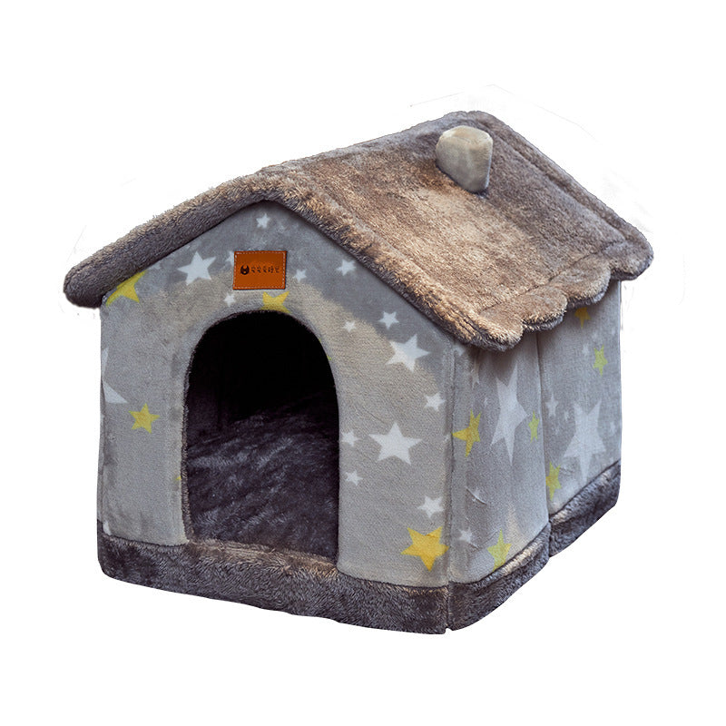 Foldable Dog House Pet Cat Bed Winter Dog Villa Sleep Kennel Remova... - Zyrawave