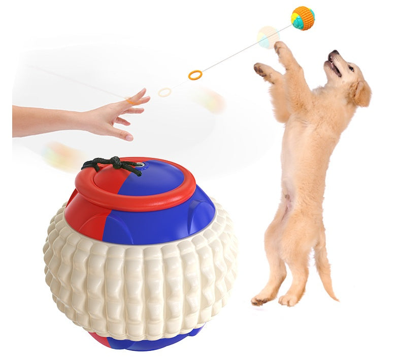 New Pet Draw Rope Hand Throwing Ball ABS Grinding Teeth Resistant Chew Dog Training Ball - Zyrawave