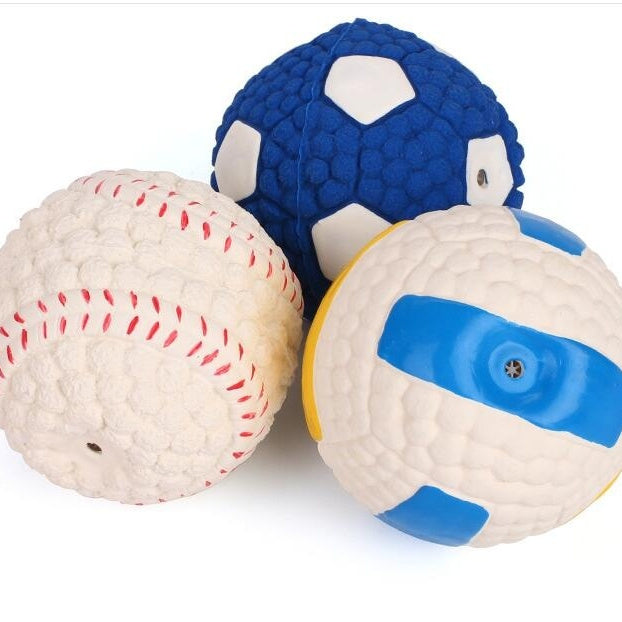 Dog toy bite-proof teeth molar latex toy ball pet interactive sound training ball pet supplies - Zyrawave