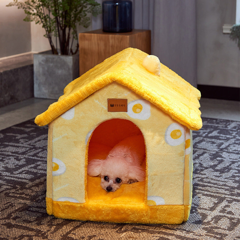 Foldable Dog House Pet Cat Bed Winter Dog Villa Sleep Kennel Remova... - Zyrawave