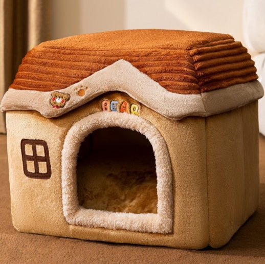 Foldable Dog House Pet Cat Bed Winter Dog Villa Sleep Kennel Remova... - Zyrawave