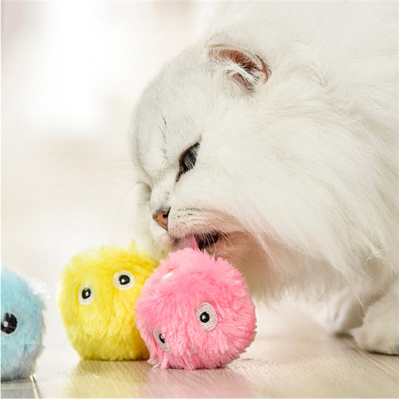 Kitty Calling Ball Toy Light-emitting Cat Teasing Ball Catnip Sound Molar Long Lasting Self-Hi Relieving Stuffy Dog Toy Pet Products - Zyrawave
