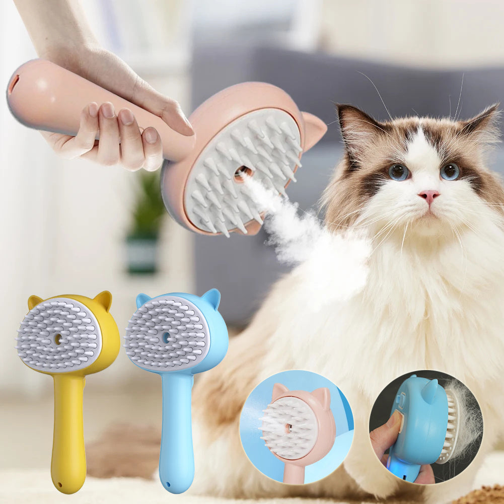 Hair Cleaning Brush With Mist Multifunctional Cat Grooming Brush Rechargeable Self Cleaning Slicker Brush For Pets Dogs & Cats Pet Products - Zyrawave
