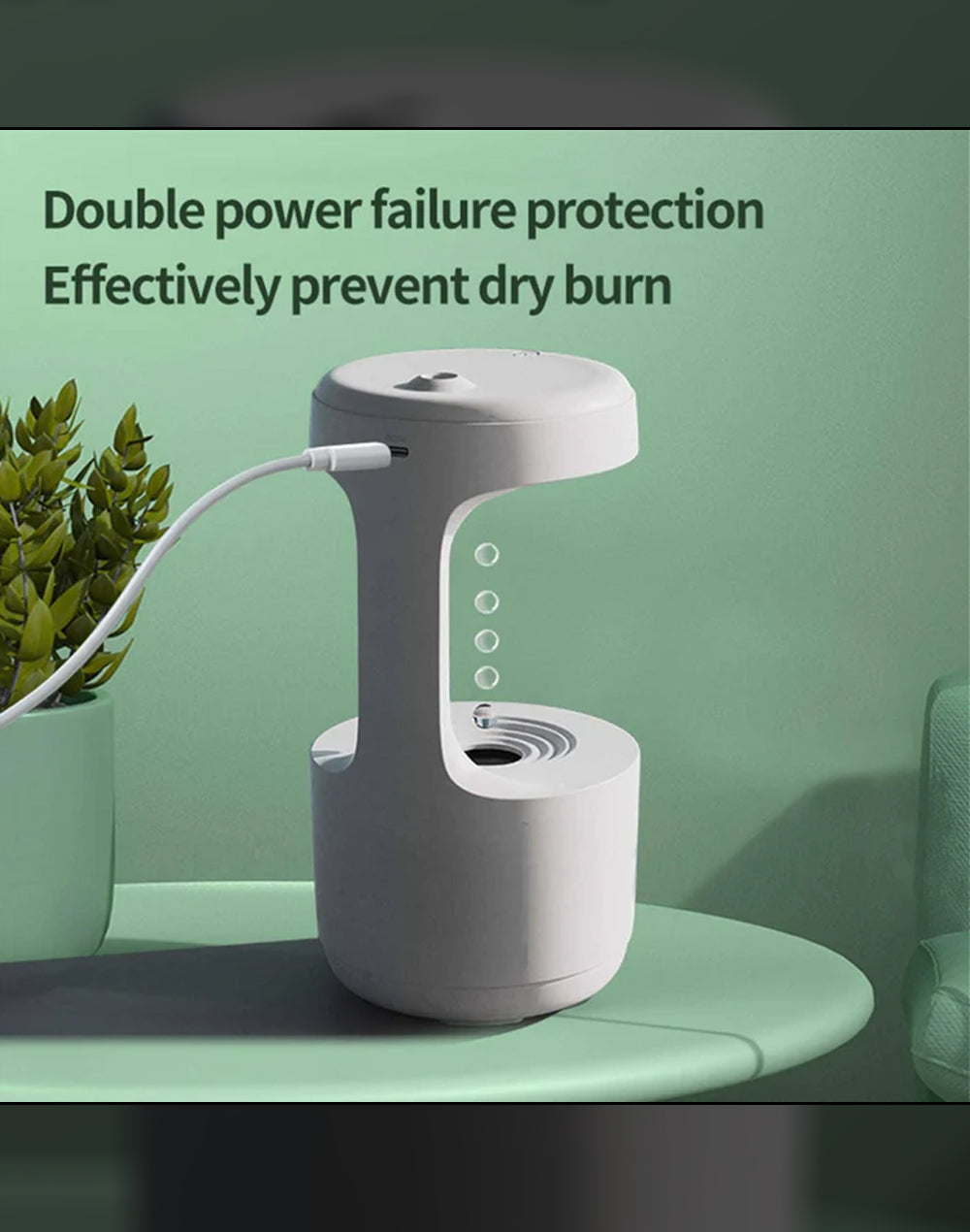 Anti-Gravity Ultrasonic Humidifier with LED Ambiance – Transform Your Air, Transform Your Space